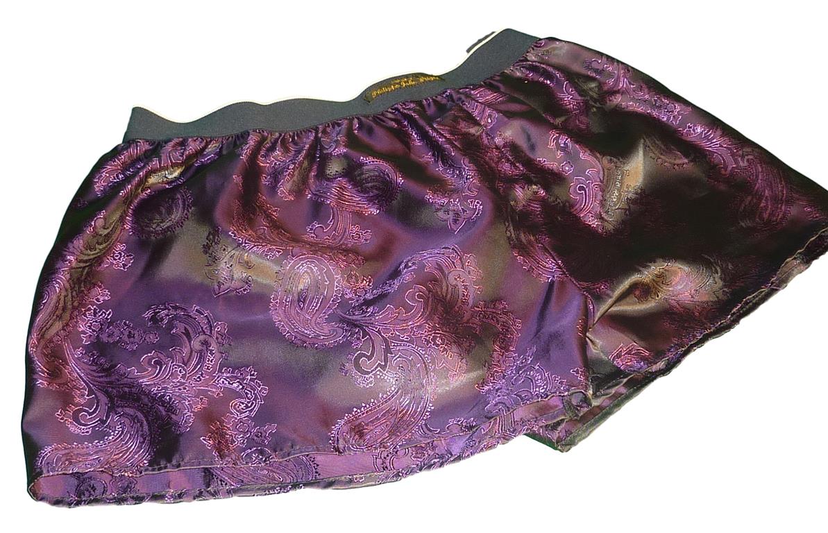 Purple Pure silk paisley Classic style Boxer sho...